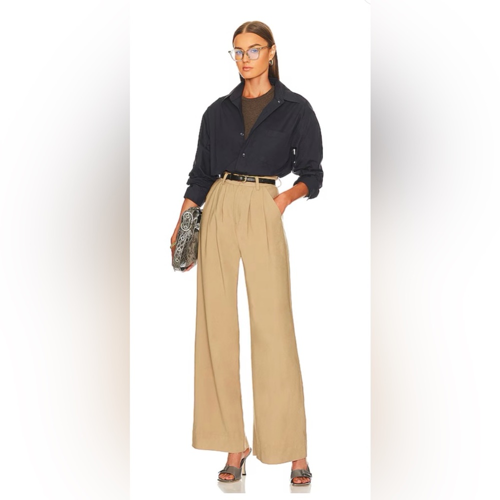 NONchalant Label Fabi Wide Leg Pant in Camel, brand new with tag, size S
